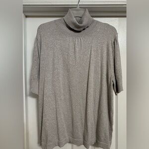 Ladies Silver Thread Blouse, Short Sleeves, Size 2X